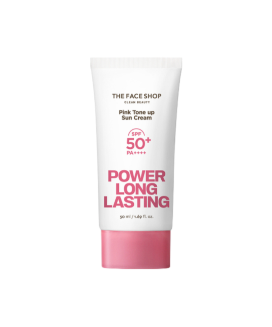 THE FACE SHOP POWER LONG-LASTING PINK TONE UP SUN CREAM