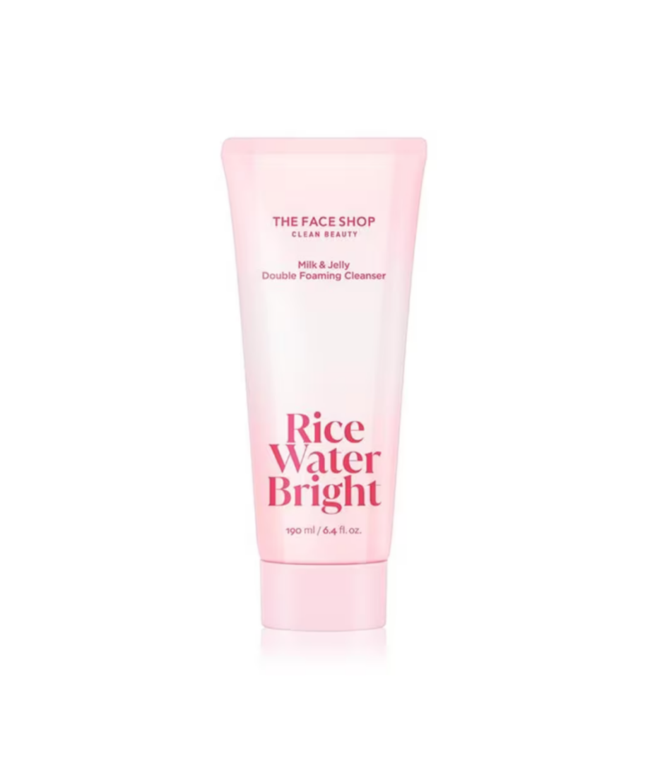 THEFACEESHOP RICE WATER BRIGHT MILK&JELLY DOUBEL FOAMING CLEANSER