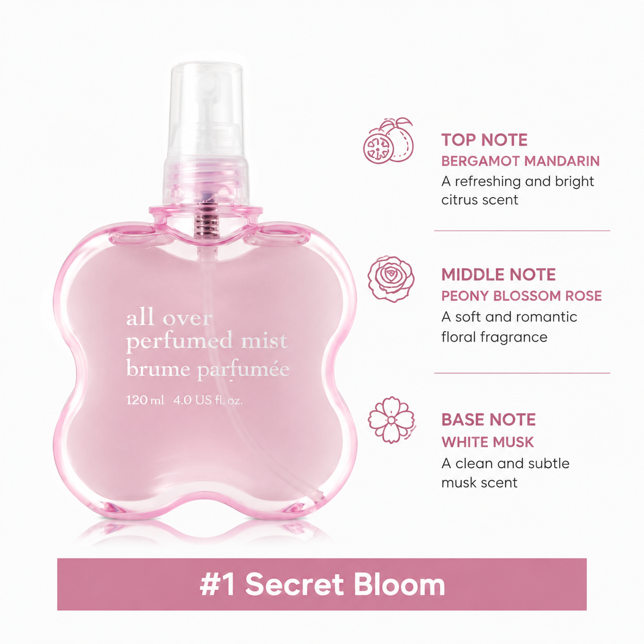 3 ALL OVER PERFUMED MIST 01 SECRET BLOOM - 120ml - Image 1