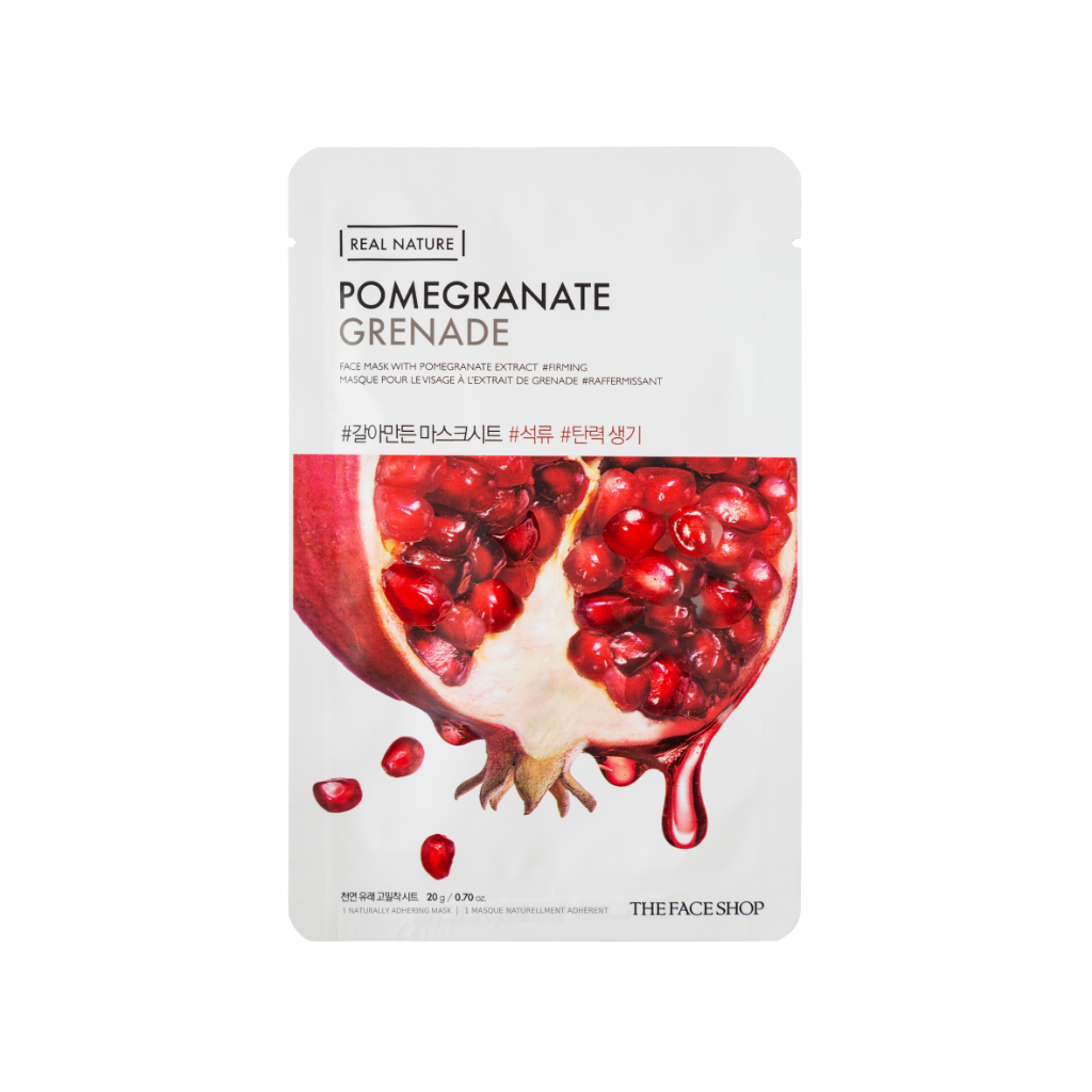 8806182557194 REAL NATURE POMEGRANATE FACE MASK - Image 1